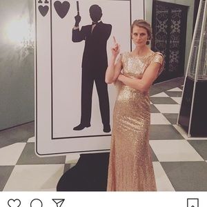 Rose gold sequin gown